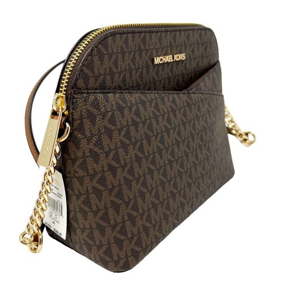 NEW Michael KORS Jet Set Medium Logo Dome Satchel Crossbody - Picture 3 of 15